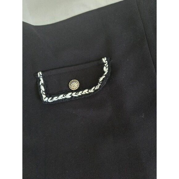 Karl Lagerfeld Colorblock One Piece Dress Sz 8.Faux Pockets And Metallic Buttons - Picture 8 of 9